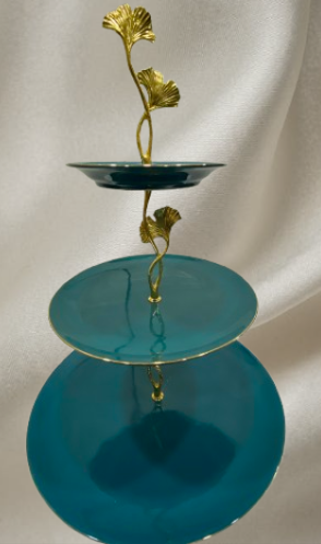 সেরামিক তিন স্তরের ফল ও কেক রাখার স্ট্যান্ড European-style