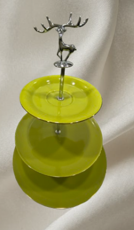 সেরামিক তিন স্তরের ফল ও কেক রাখার স্ট্যান্ড European-style