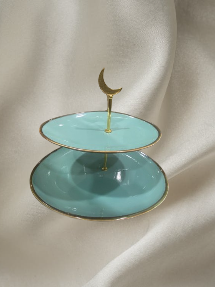 সেরামিক দুই স্তরের ফল ও কেক রাখার স্ট্যান্ড GRM